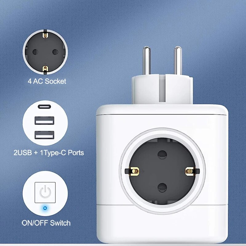 MASSFA 4 Eu AC Outlets Power S - Outdoor Usb Power Strip review and price