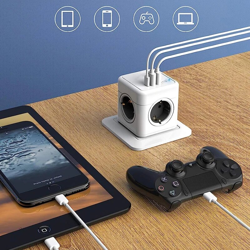 MASSFA 4 Eu AC Outlets Power S - Outdoor Usb Power Strip review and price